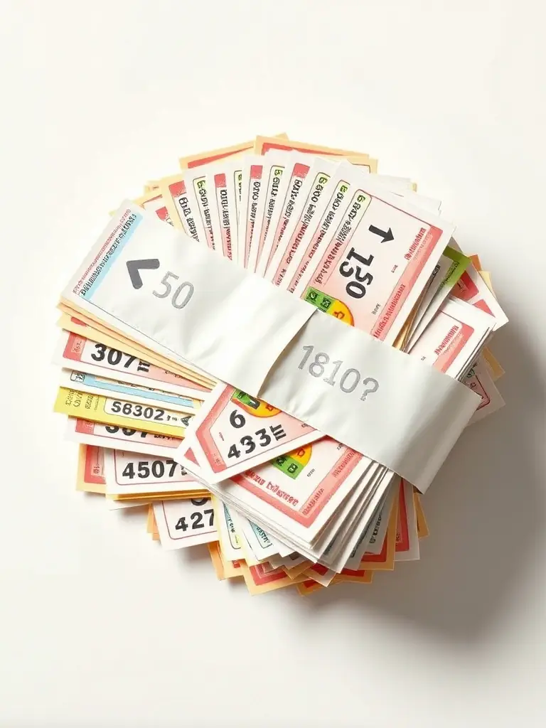 An attractive image displaying various lottery tickets and numbers, highlighting the lottery options available on 8857 Bet, with a focus on potential winnings and excitement.